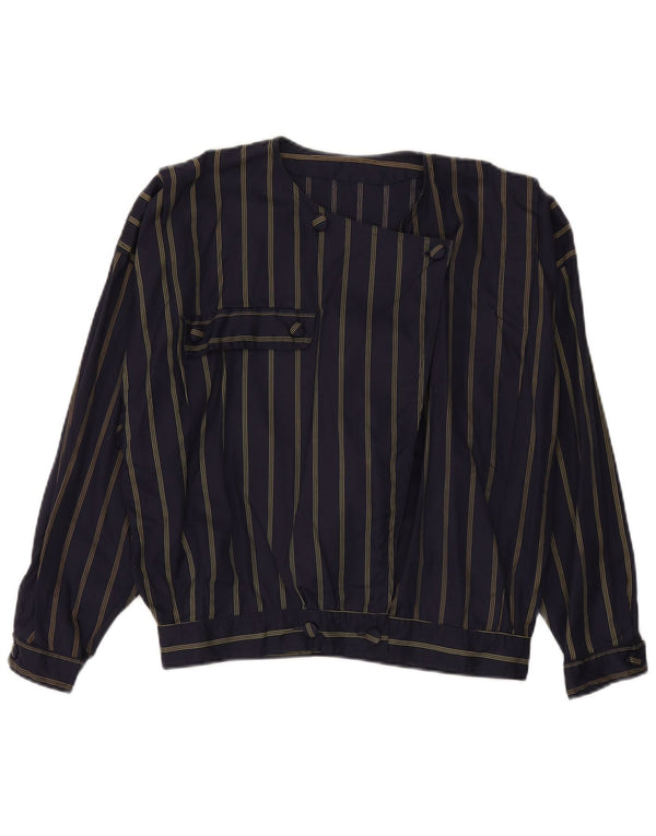 Vintage Womens 2 Piece Skirt Set UK 14 Medium W26  Navy Blue Striped