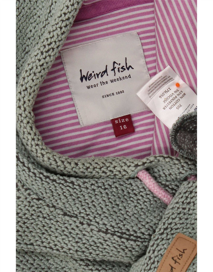 Weird Fish Womens Sweatshirt Jumper UK 16 Large Green Cotton