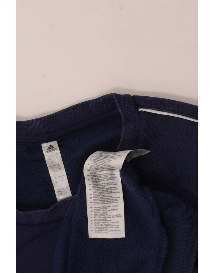 Adidas Mens Sweatshirt Jumper Medium Navy Blue Cotton