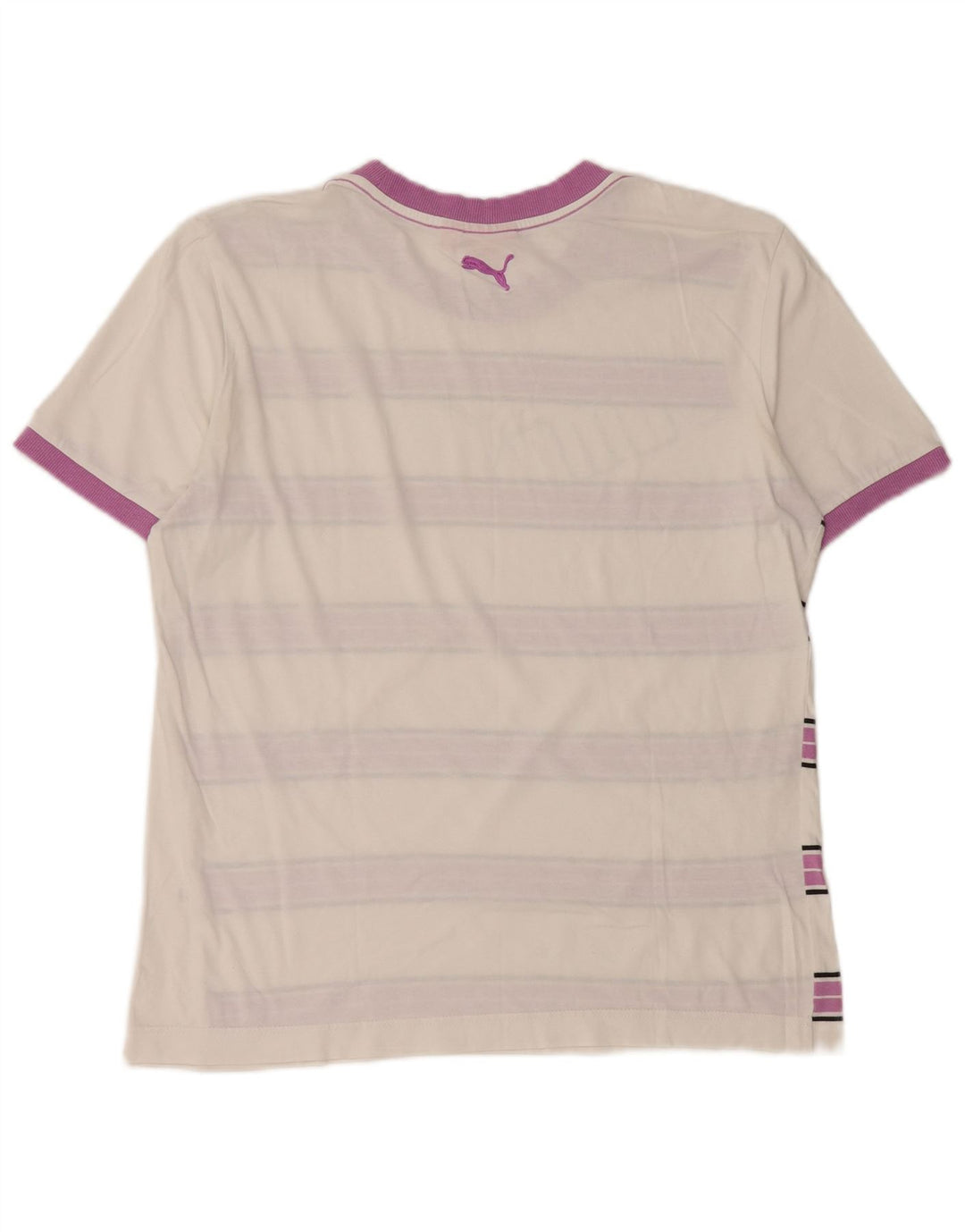 PUMA Mens T-Shirt Top Medium White Striped