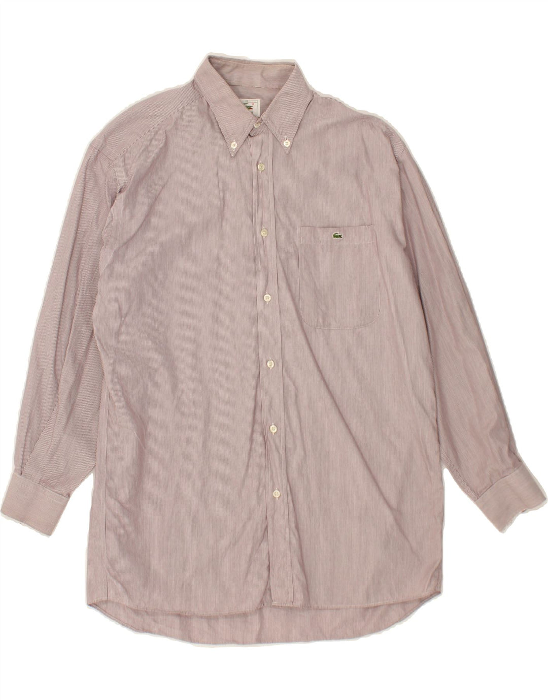 LACOSTE Mens Shirt Size 39 Medium Pink Pinstripe Cotton Vintage Lacoste and Second-Hand Lacoste from Messina Hembry 