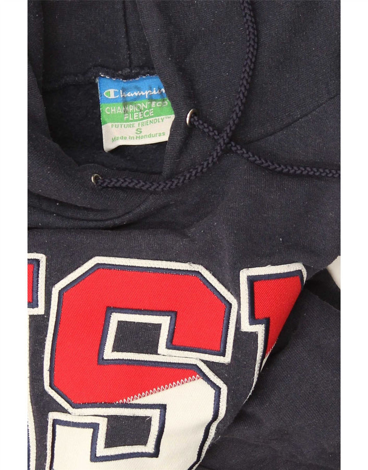 Champion Mens Graphic Hoodie Jumper Small Navy Blue