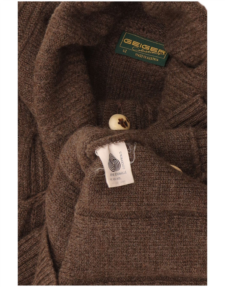 Geiger Womens Cardigan Sweater EU 42 Large Brown Wool