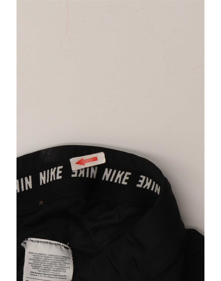 Nike Womens Dri Fit Leggings Small Black Striped Polyester
