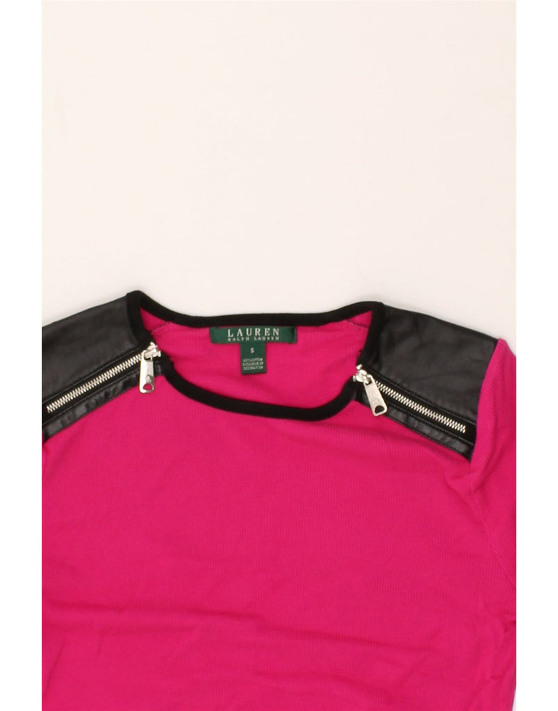 RALPH LAUREN Womens Blouse Top UK 10 Small Pink Colourblock Cotton | Vintage Ralph Lauren | Thrift | Second-Hand Ralph Lauren | Used Clothing | Messina Hembry 