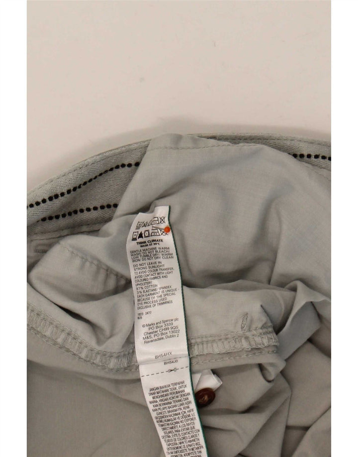 Marks & Spencer Womens Chino Shorts UK 16 Large W36 Grey Cotton