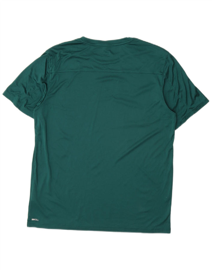 PUMA Mens Graphic T-Shirt Top Large Green Polyester