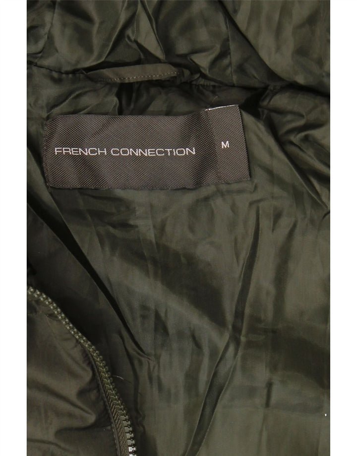 FRENCH CONNECTION Mens Hooded Padded Coat UK 38 Medium Khaki