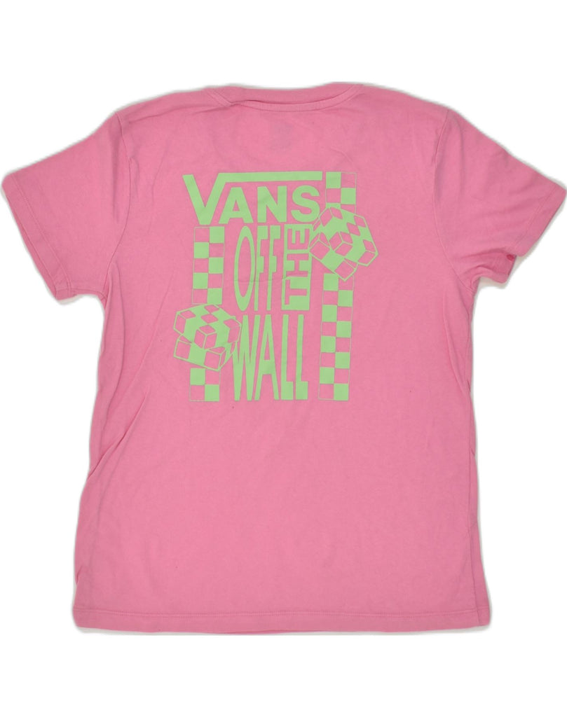 VANS Womens Graphic T-Shirt Top UK 12 Medium Pink Cotton | Vintage Vans | Thrift | Second-Hand Vans | Used Clothing | Messina Hembry 