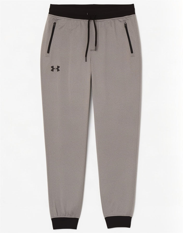 Under Armour Mens Tracksuit Trousers Joggers Large Grey Colourblock