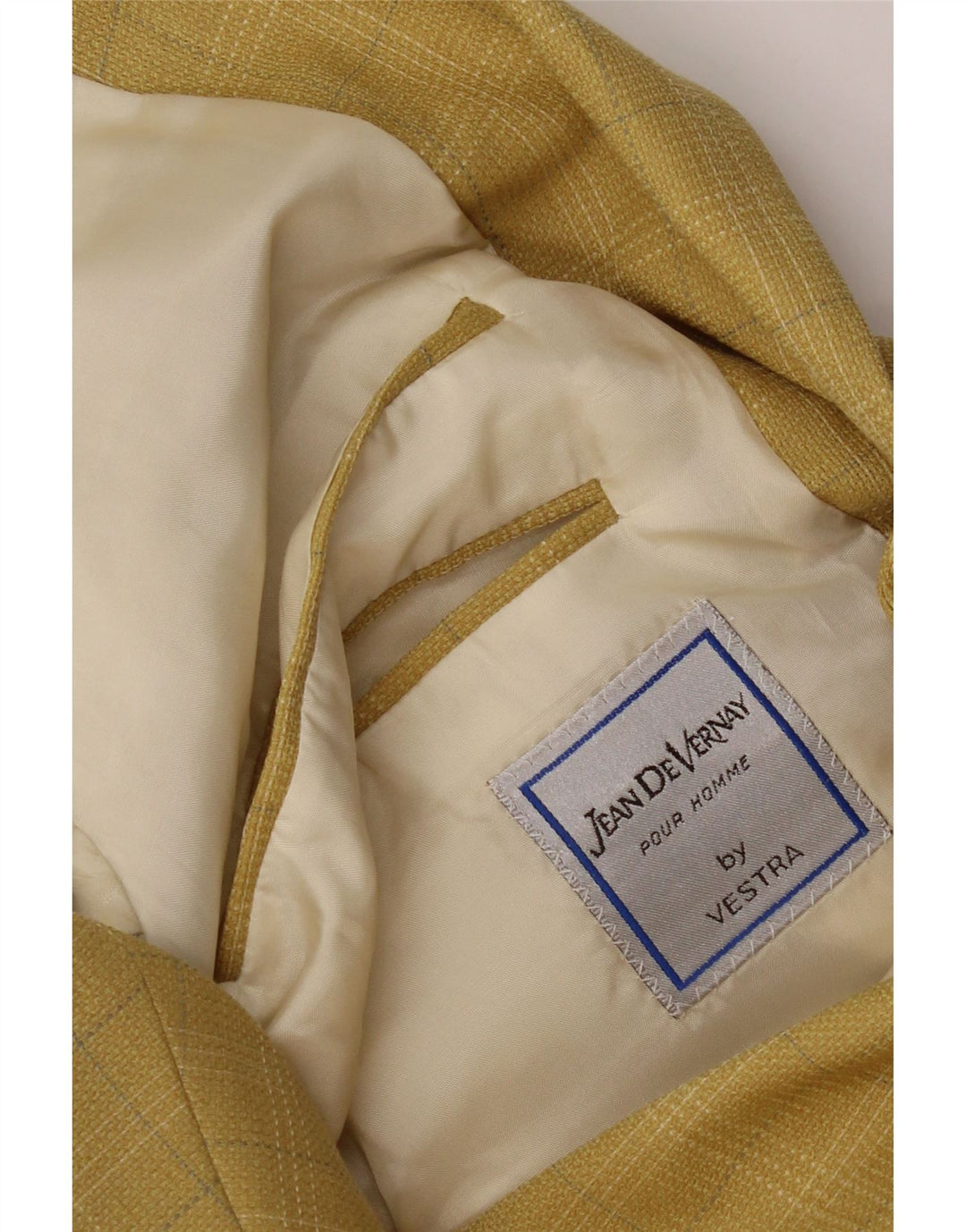 Vestra Mens 3 Button Blazer Jacket UK 38 Medium Yellow Check