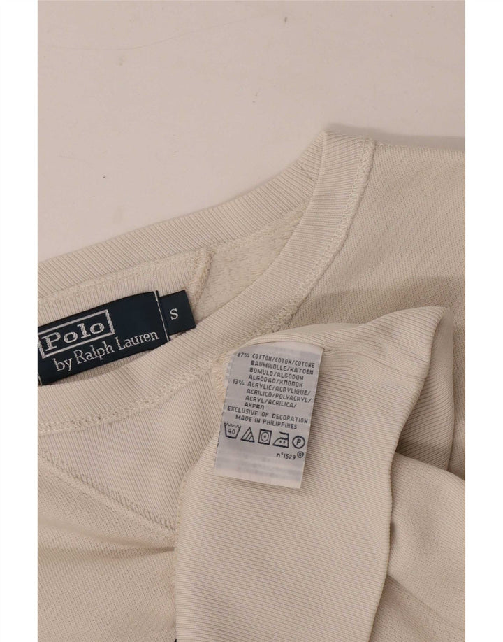 Polo Ralph Lauren Mens Graphic Sweatshirt Jumper Small Off White