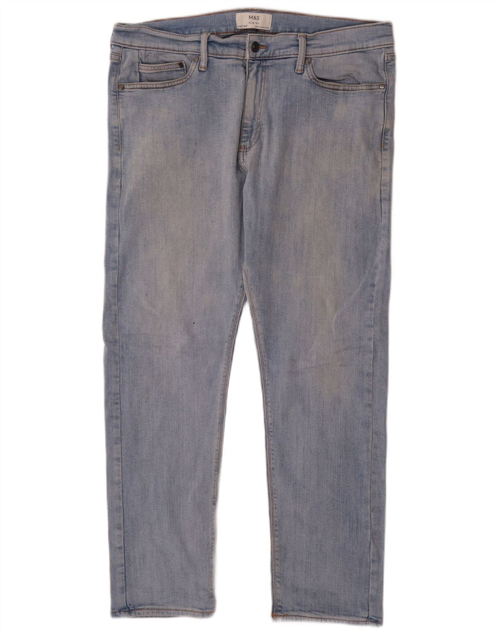 Marks & Spencer Mens Slim Jeans W36 L29 Blue Cotton