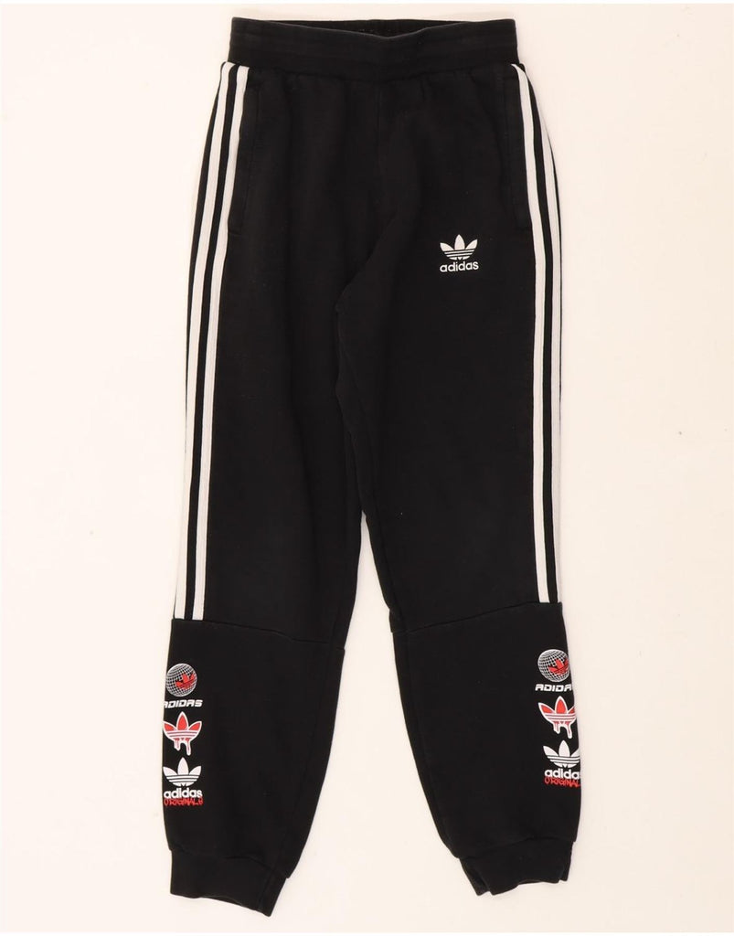 ADIDAS Boys Graphic Tracksuit Trousers Joggers 11-12 Years  Black Vintage Adidas and Second-Hand Adidas from Messina Hembry 
