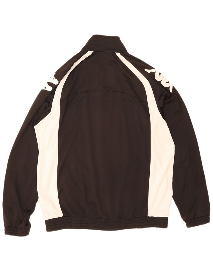 Kappa Mens Graphic Tracksuit Top Jacket 2XL Black Colourblock Polyester