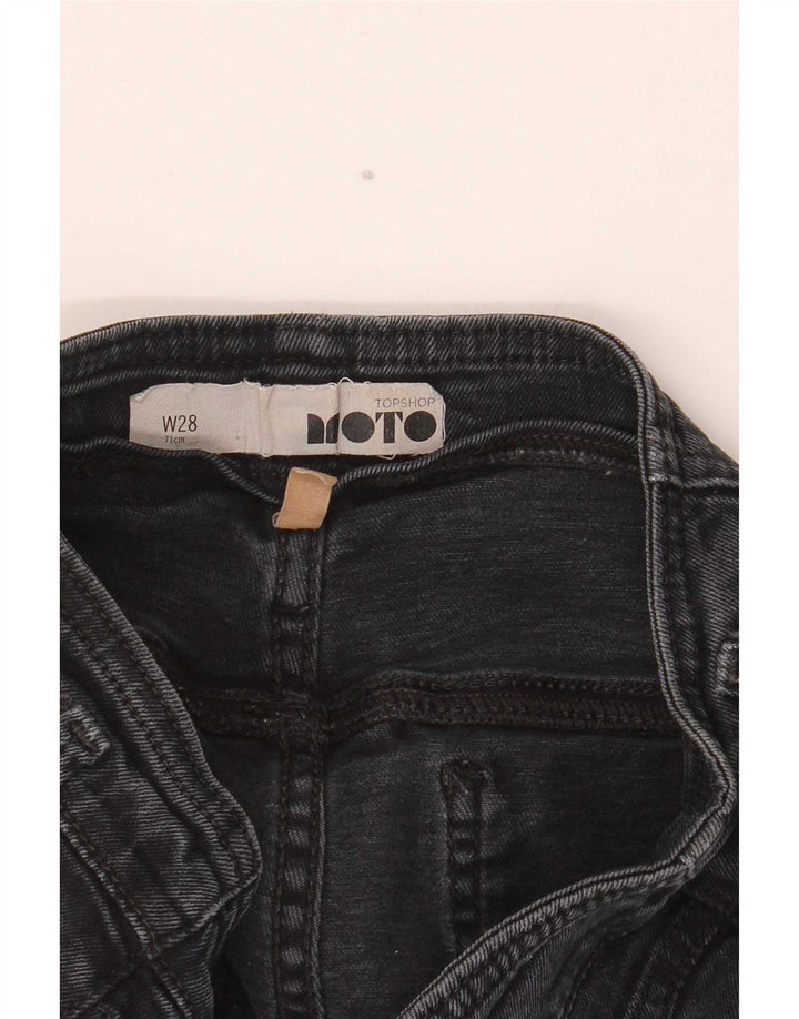 Topshop Womens Moto Denim Shorts Medium W28 Black