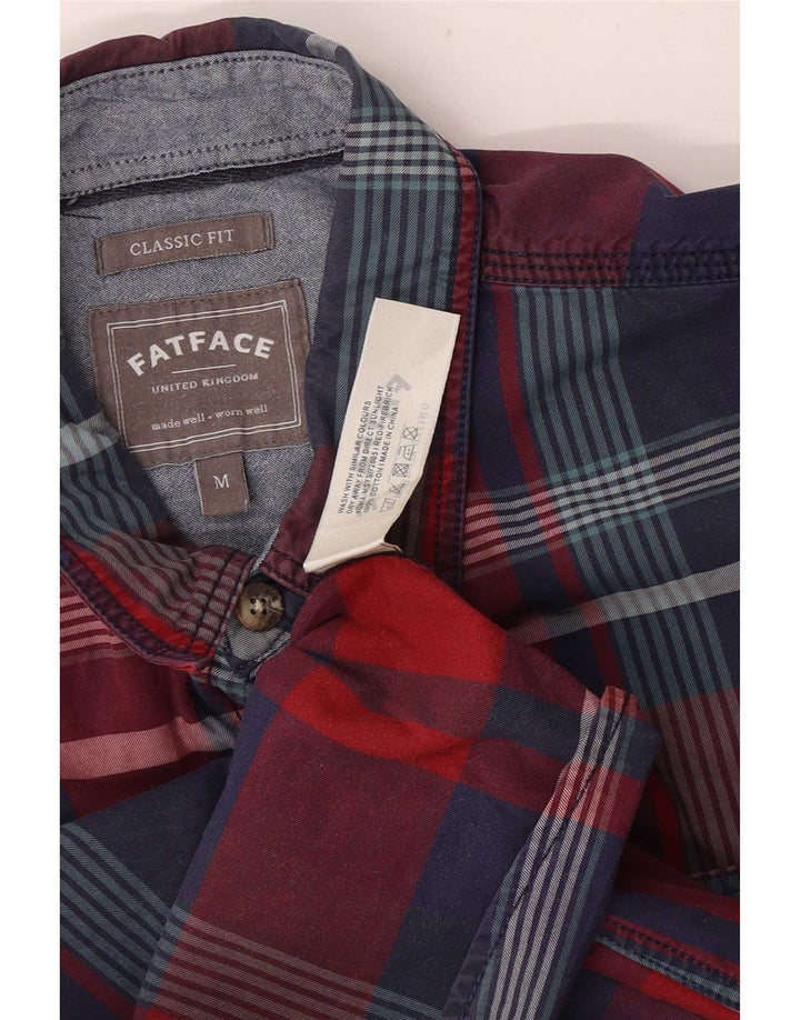 Fat Face Mens Classic Fit Flannel Shirt Medium Red Check Cotton