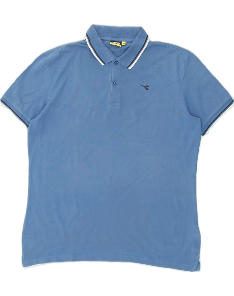 DIADORA Mens Polo Shirt 2XL Blue Cotton | Vintage Diadora | Thrift | Second-Hand Diadora | Used Clothing | Messina Hembry 