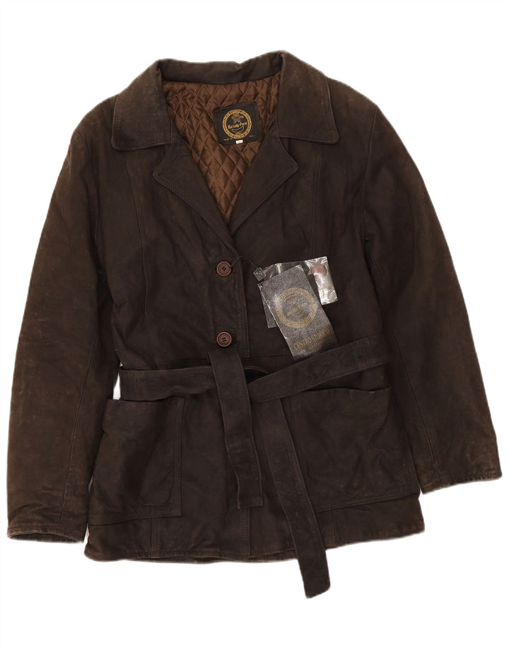 Vintage Womens Leather Jacket UK 14 Medium Brown