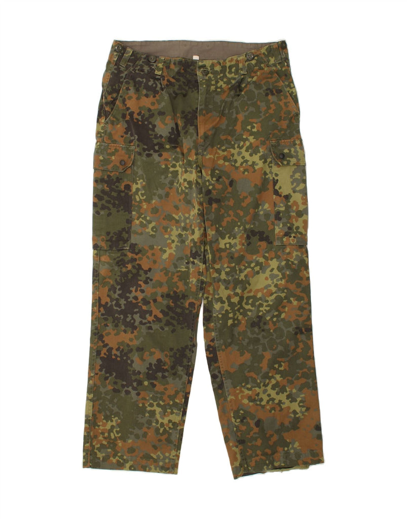 VINTAGE Mens Straight Cargo Trousers IT 52 XL W36 L30 Green Camouflage Vintage Vintage and Second-Hand Vintage from Messina Hembry 