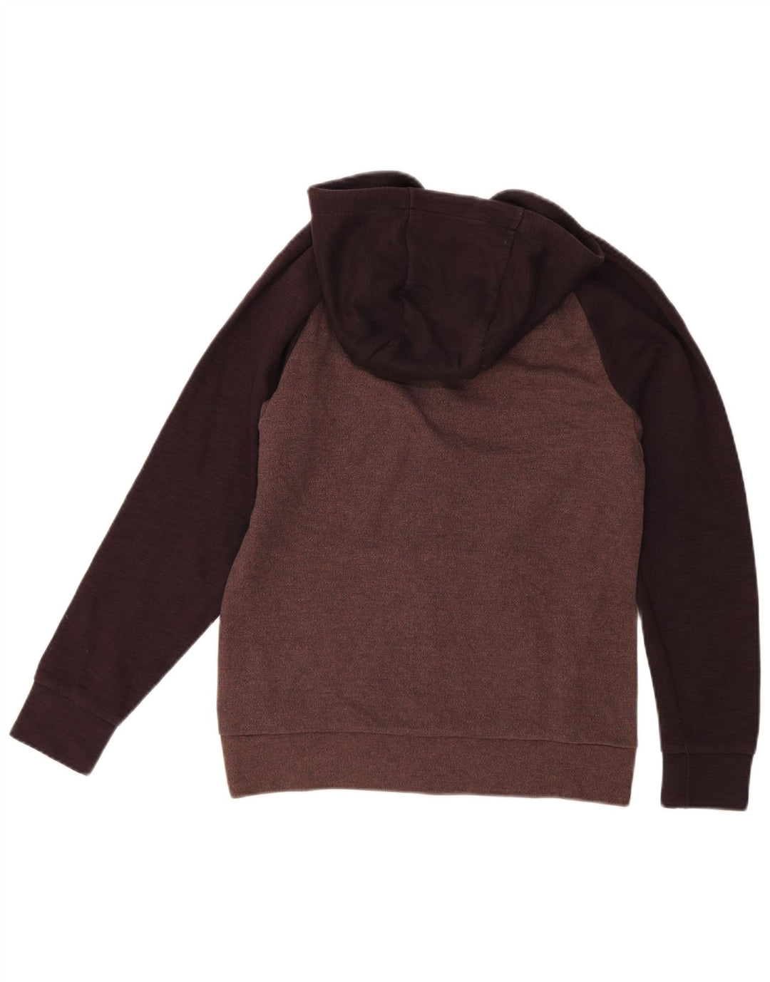 NIKE Mens Zip Hoodie Sweater XS Burgundy Colourblock Cotton