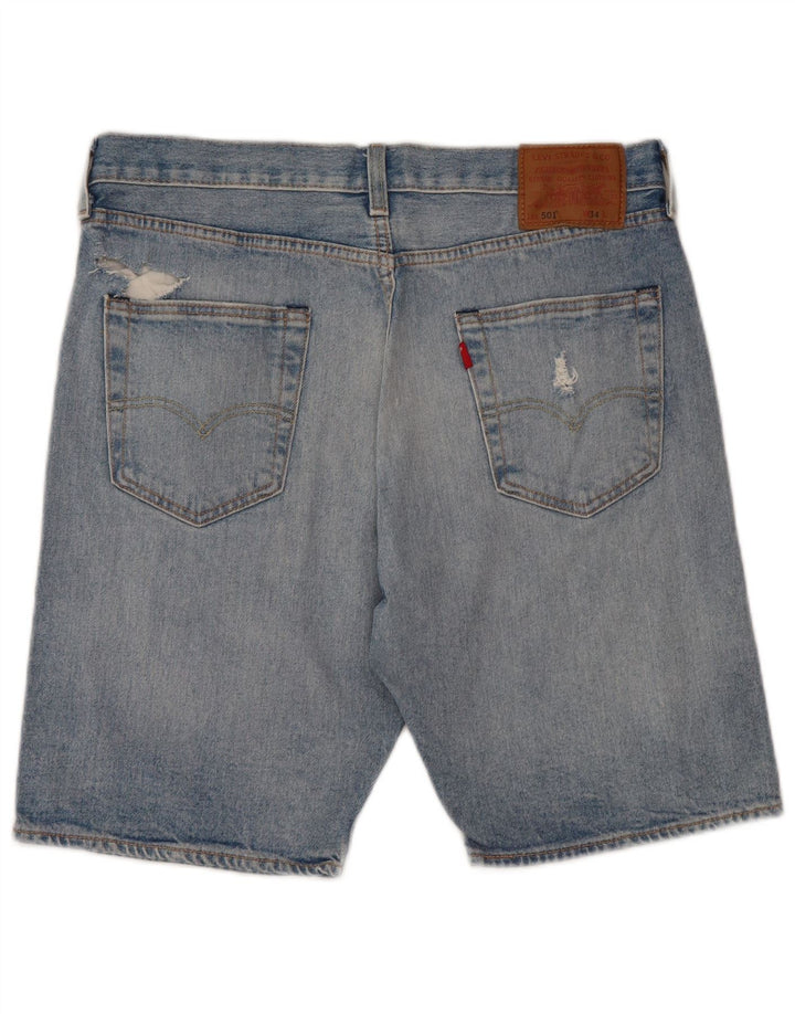 LEVI'S Mens 501 Denim Shorts W34 Large Blue Cotton
