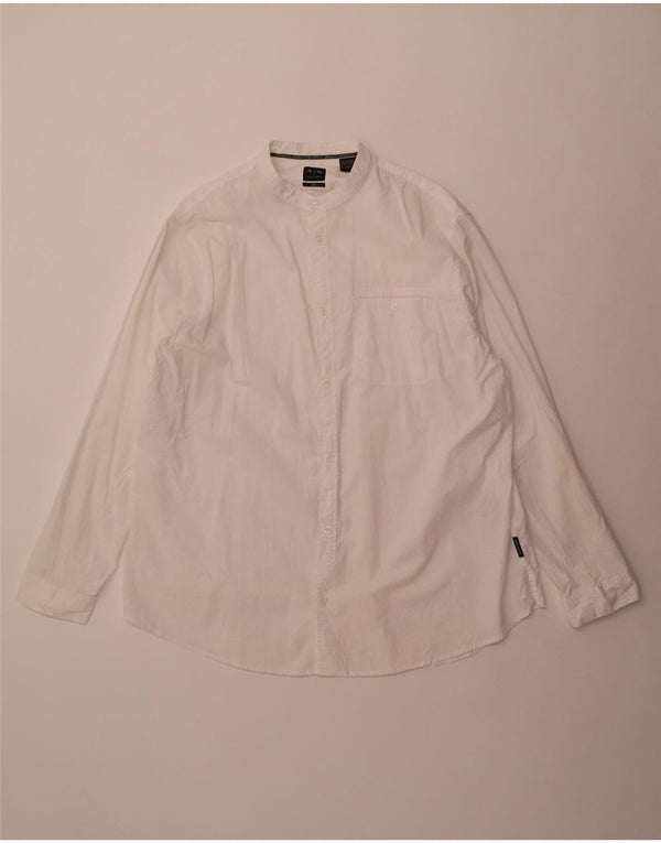 Armani Exchange Mens Loose Fit Shirt 2XL White Cotton