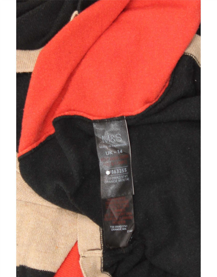 Marks & Spencer Womens Crew Neck Jumper Sweater UK 14 Medium Orange