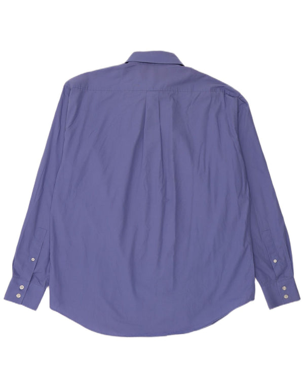 Yves Saint Laurent Mens Shirt Size 42 16 1/2 Large Blue Cotton