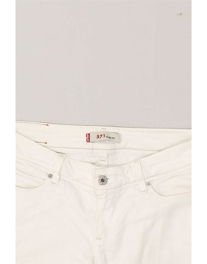 LEVI'S Womens 571 Slim Jeans W31 L34  White Cotton Vintage Levi's and Second-Hand Levi's from Messina Hembry 