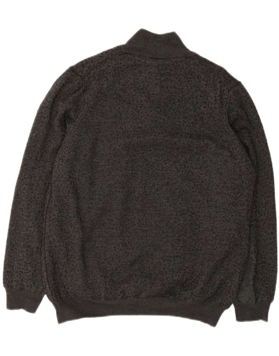 LYLE & SCOTT Mens Zip Neck Jumper Sweater XL Grey Flecked Wool Vintage Lyle & Scott and Second-Hand Lyle & Scott from Messina Hembry 