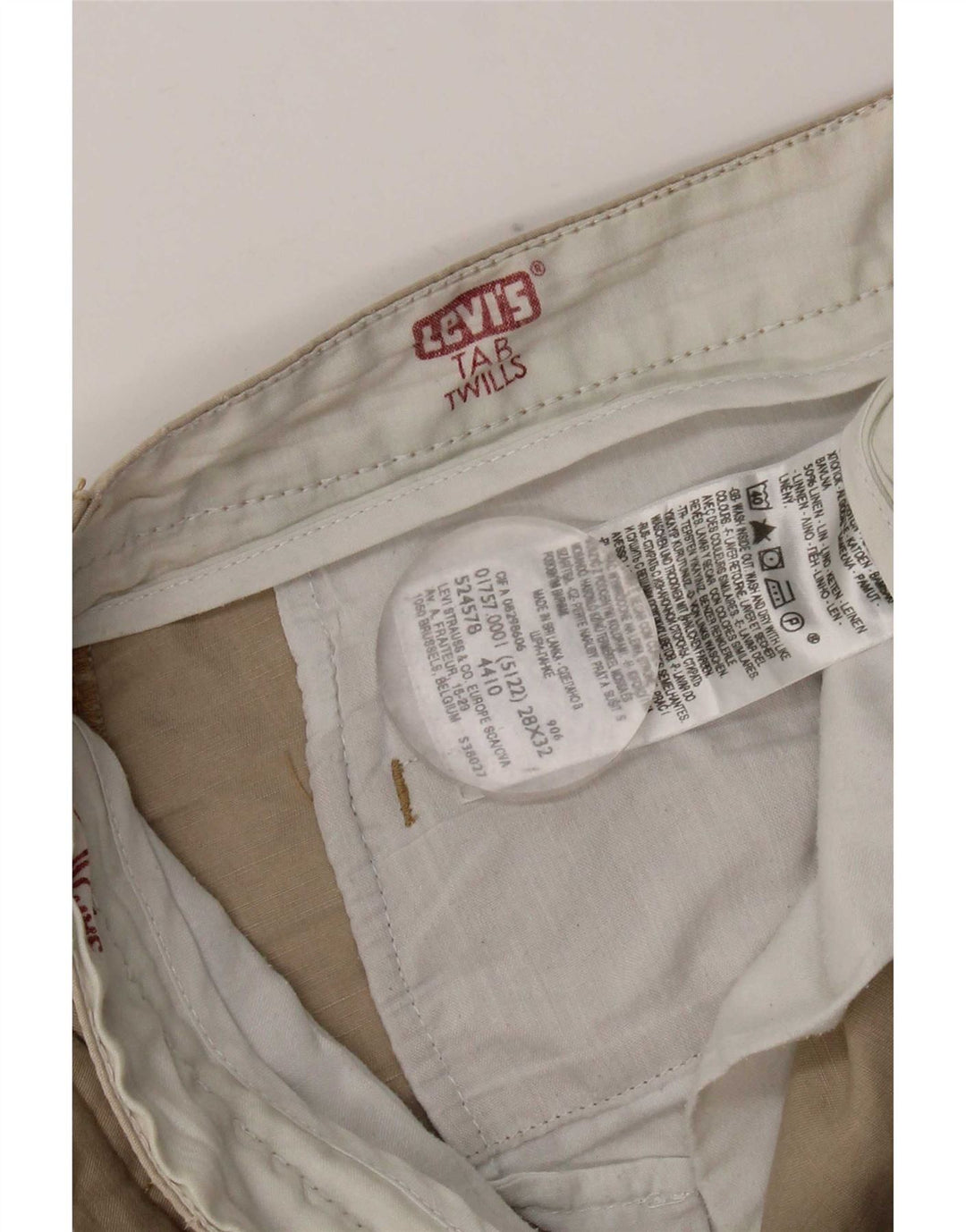Levi's Mens Straight Chino Trousers W28 L32 Grey Cotton