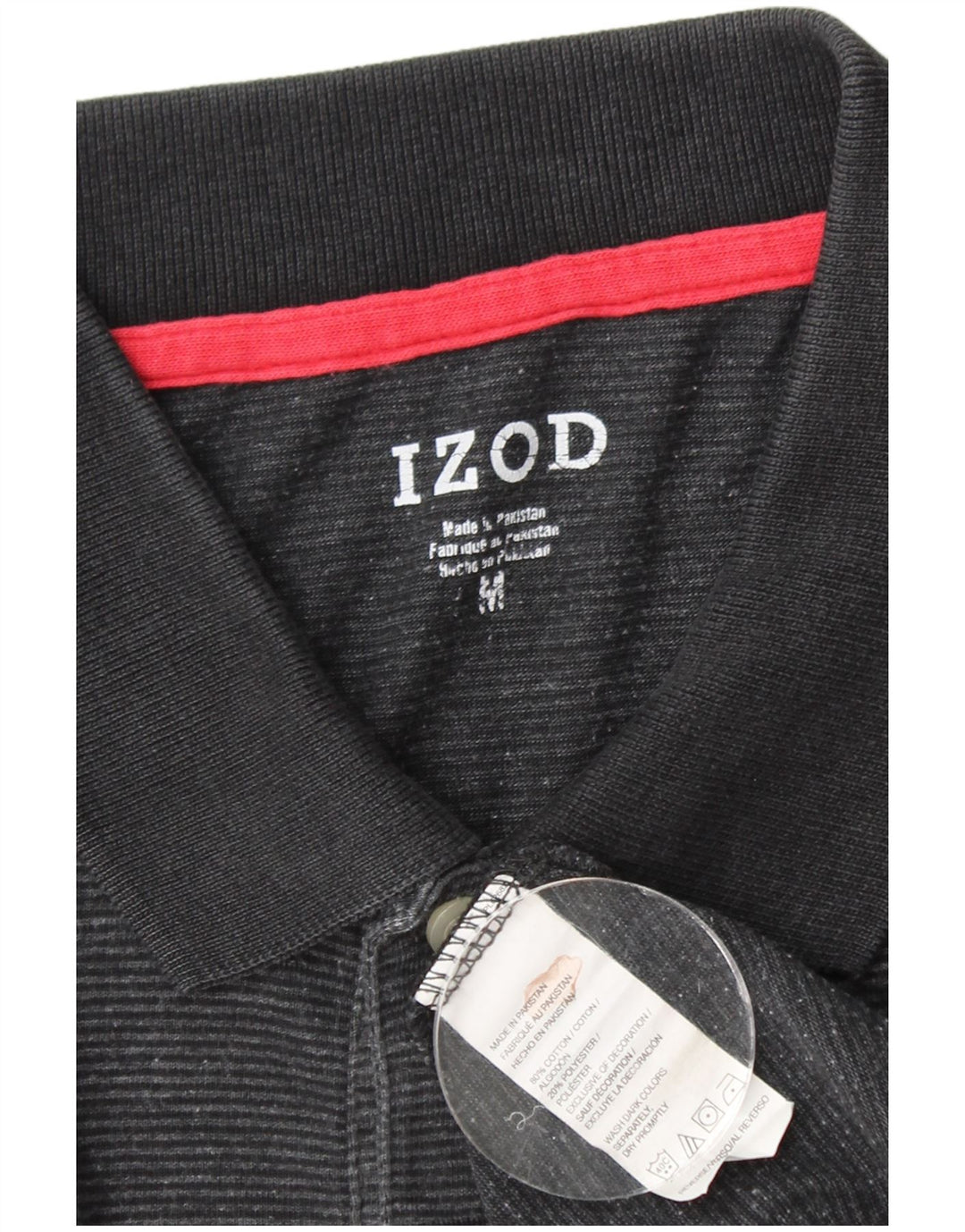 IZOD Mens Polo Shirt Medium Black Cotton