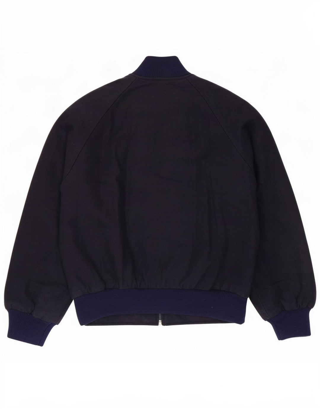 Vintage Mens Bomber Jacket IT 46 Small Navy Blue Wool