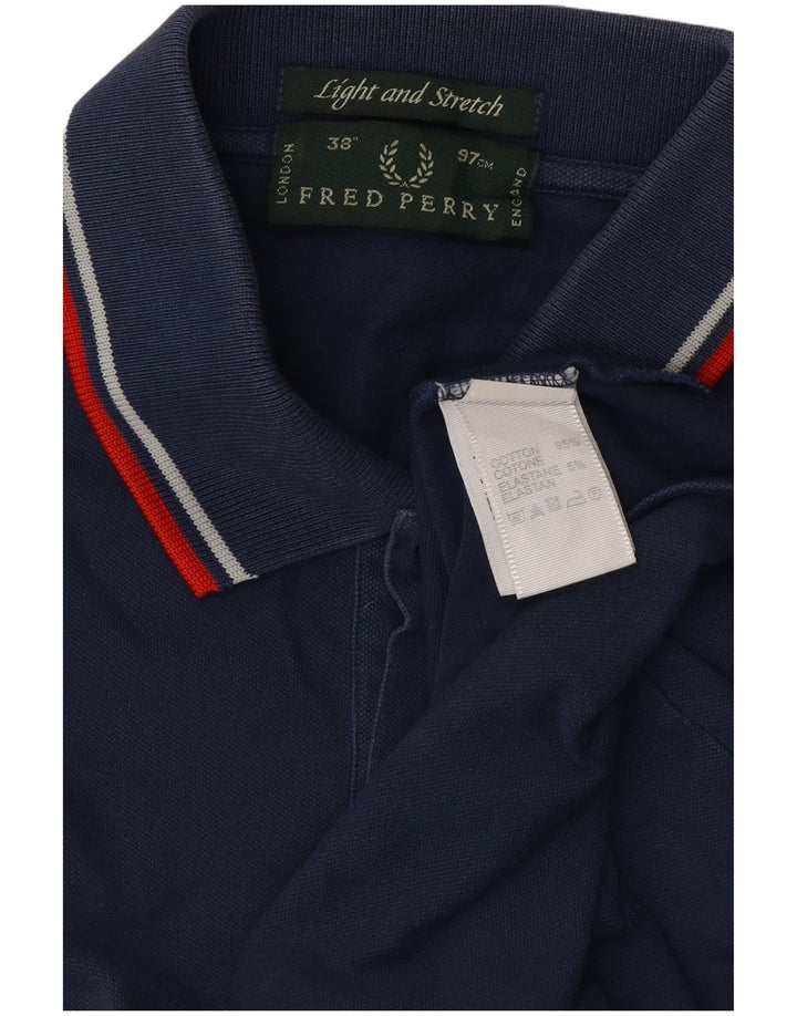 FRED PERRY Mens Polo Shirt Small Navy Blue Cotton