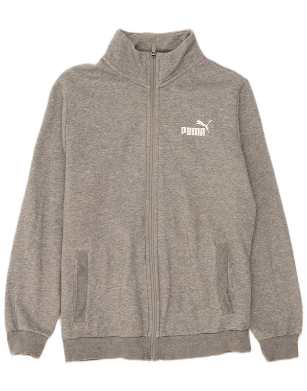 Puma Mens Tracksuit Top Jacket Small Grey Flecked Cotton