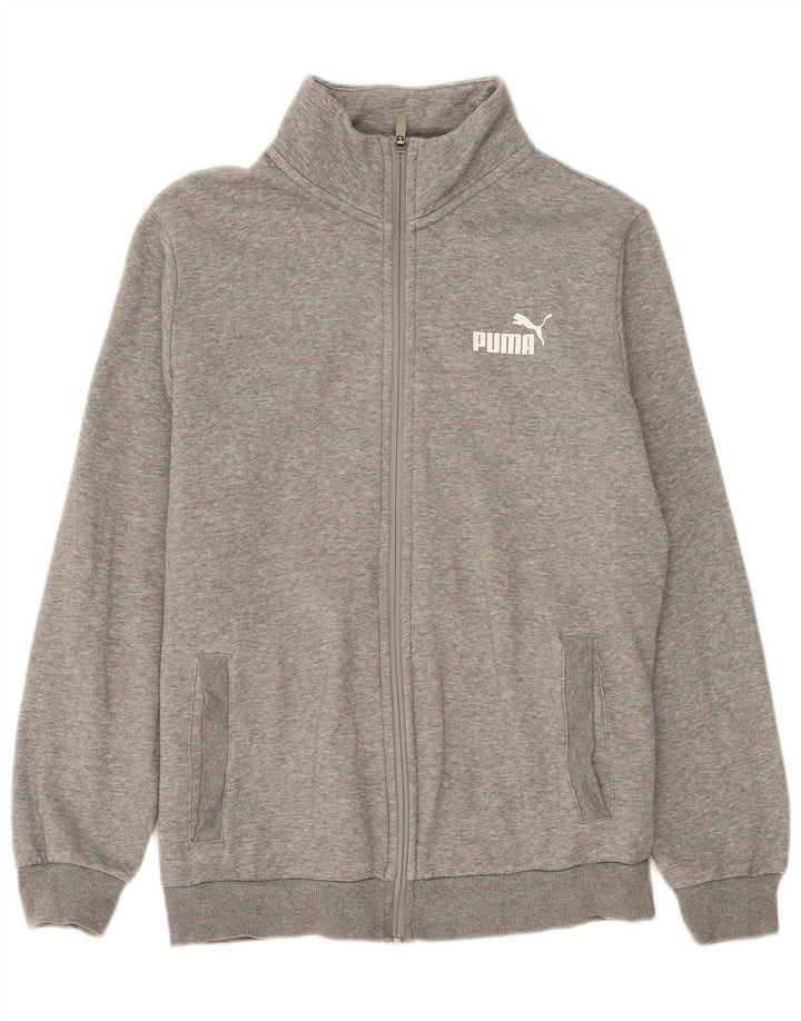 Puma Mens Tracksuit Top Jacket Small Grey Flecked Cotton