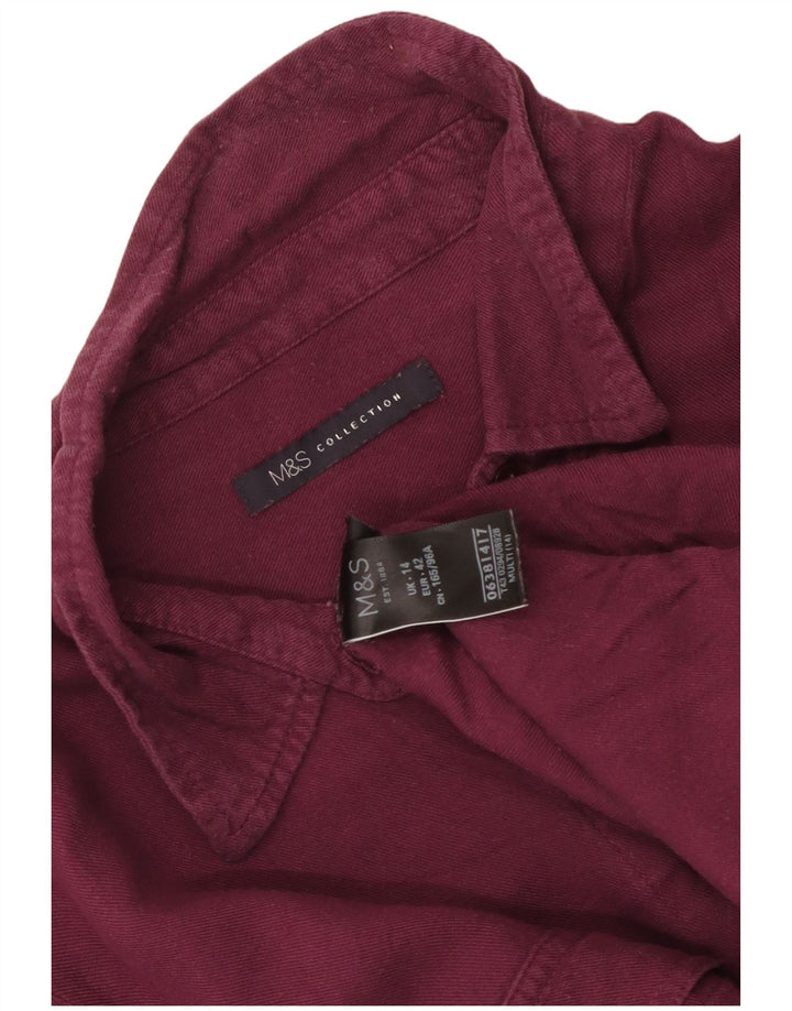 Marks & Spencer Womens Shirt Blouse UK 14 Large Purple Viscose