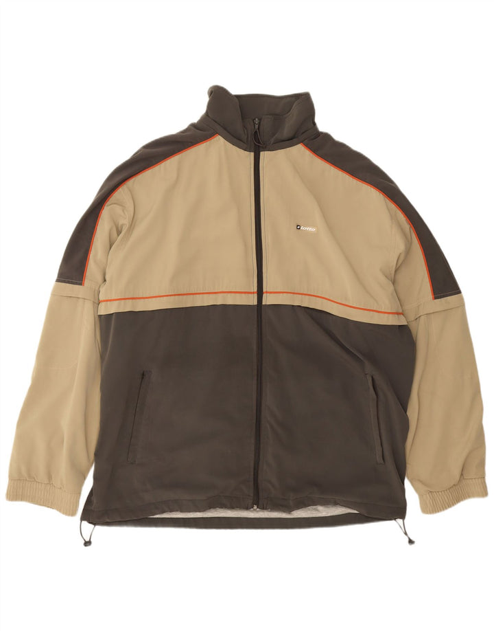 Lotto Mens Tracksuit Top Jacket 2XL Beige Colourblock Polyester