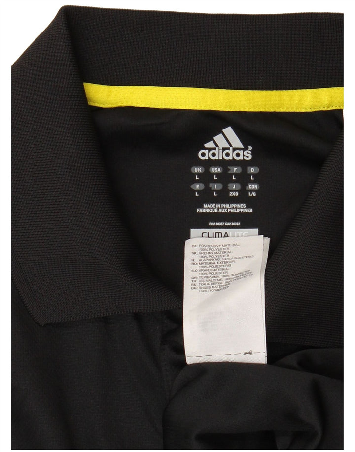 ADIDAS Mens Climalite Polo Shirt Large Black Polyester