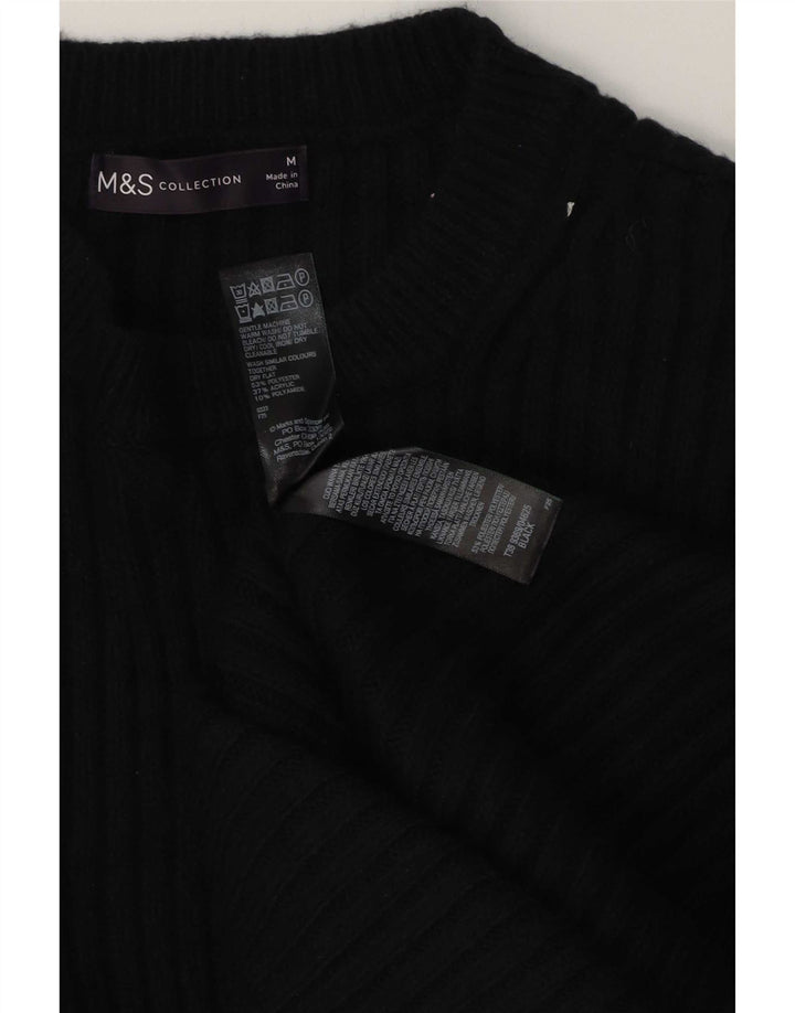 Marks & Spencer Womens Long Sleeve Jumper Dress UK 14 Medium Black