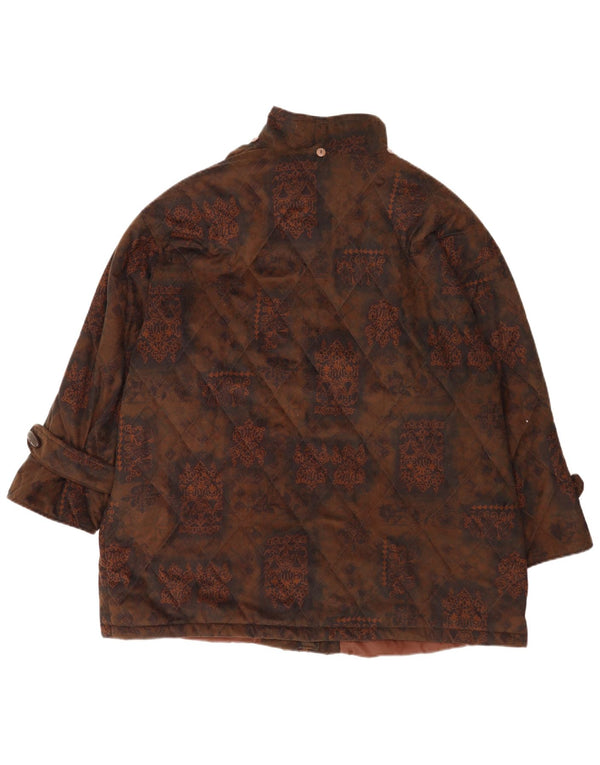 Niedieck Womens Padded Jacket UK 24 4XL Brown Paisley Polyester Classic