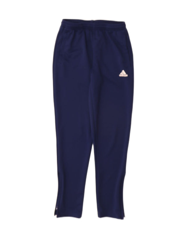 ADIDAS Boys Climalite Tracksuit Trousers 11-12 Years  Navy Blue Polyester
