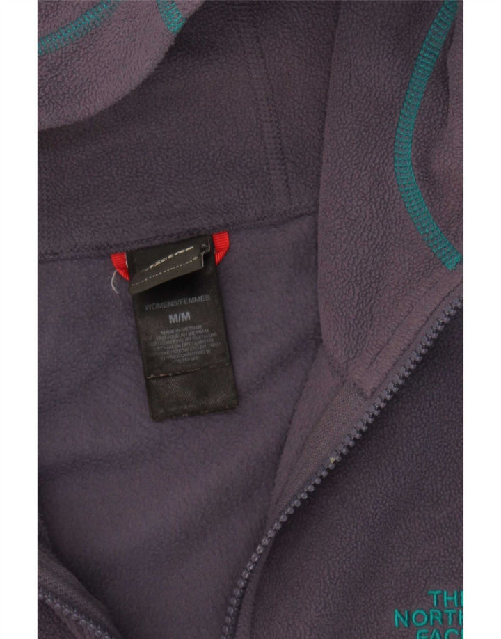 The North Face Womens Hooded Fleece Jacket UK 14 Medium Purple Polyester