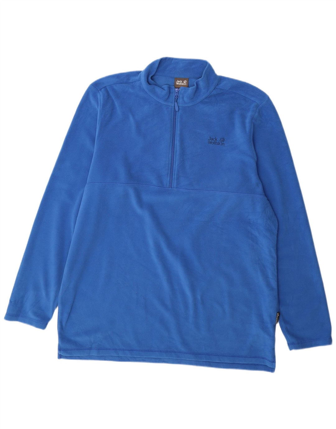 Jack Wolfskin Mens Zip Neck Fleece Jumper UK 50 3XL Blue Polyester