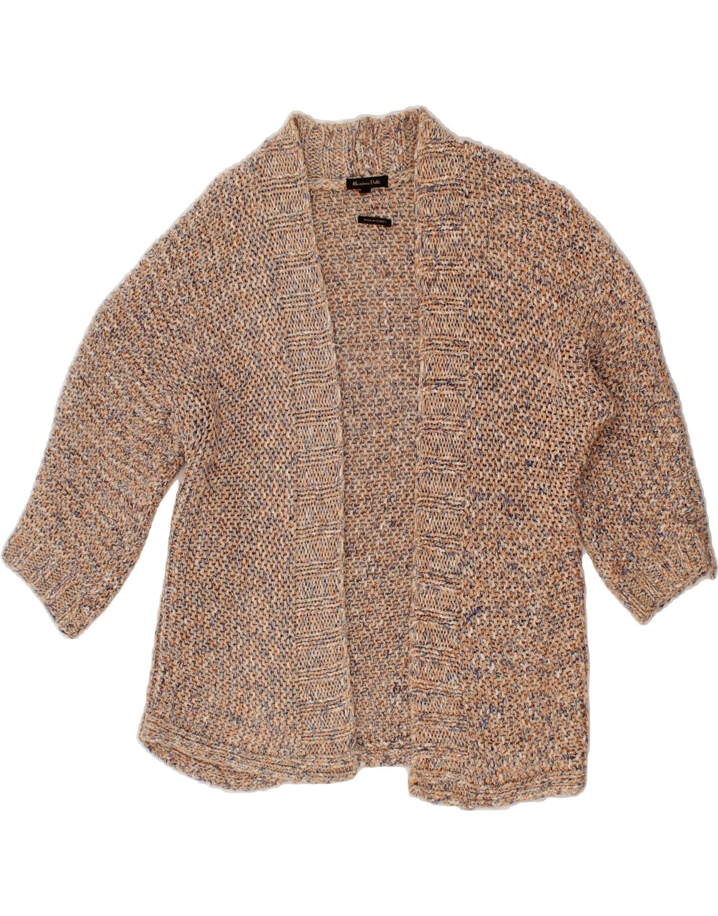 MASSIMO DUTTI Womens Short Sleeve Open Cardigan Sweater UK 10