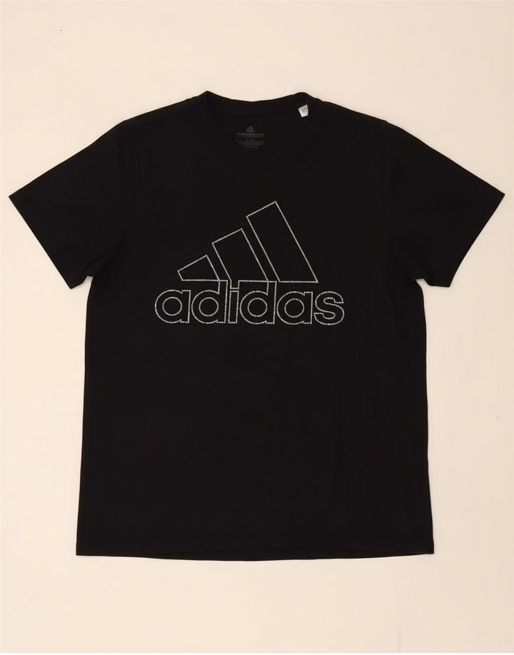 ADIDAS Mens Graphic T-Shirt Top Large Black Cotton
