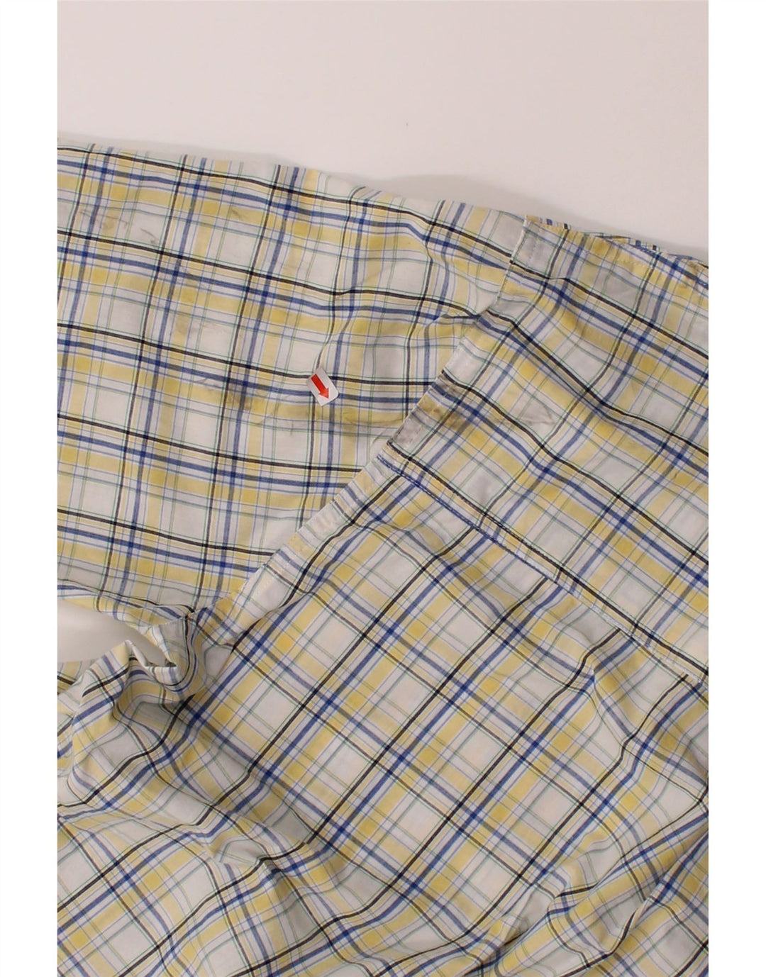 CHAPS Mens Short Sleeve Shirt XL Yellow Check Cotton Vintage Chaps and Second-Hand Chaps from Messina Hembry 