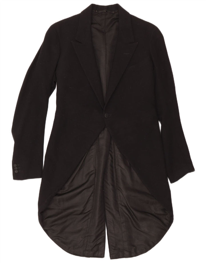 Vintage Mens 1 Button Tailcoat Blazer Jacket UK 34 XS Black