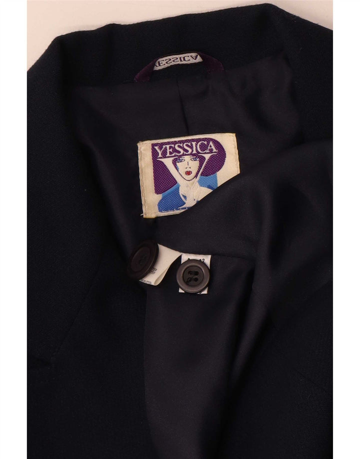 Yessica Womens 1 Button Blazer Jacket EU 42 Large Navy Blue Polyester